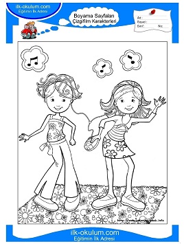 Çocuklar İçin Groovy Kızları Boyama Sayfaları 